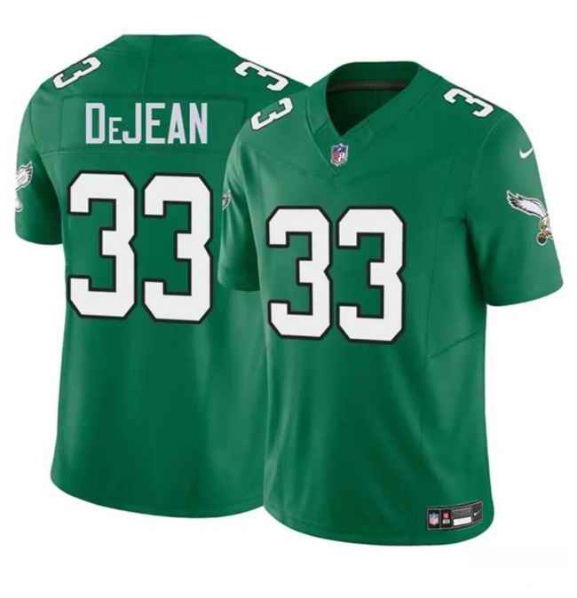 Men's Philadelphia Eagles #33 Cooper DeJean Kelly Green 2024 Draft F.U.S.E Vapor Untouchable Throwback Limited Stitched Football Jersey